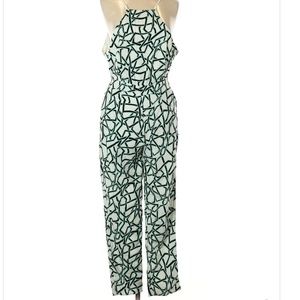 Green and White Classy Jumpsuit